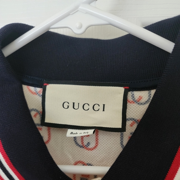 Gucci Logo Print Cotton Pique Polo Shirt - Picture 7 of 8